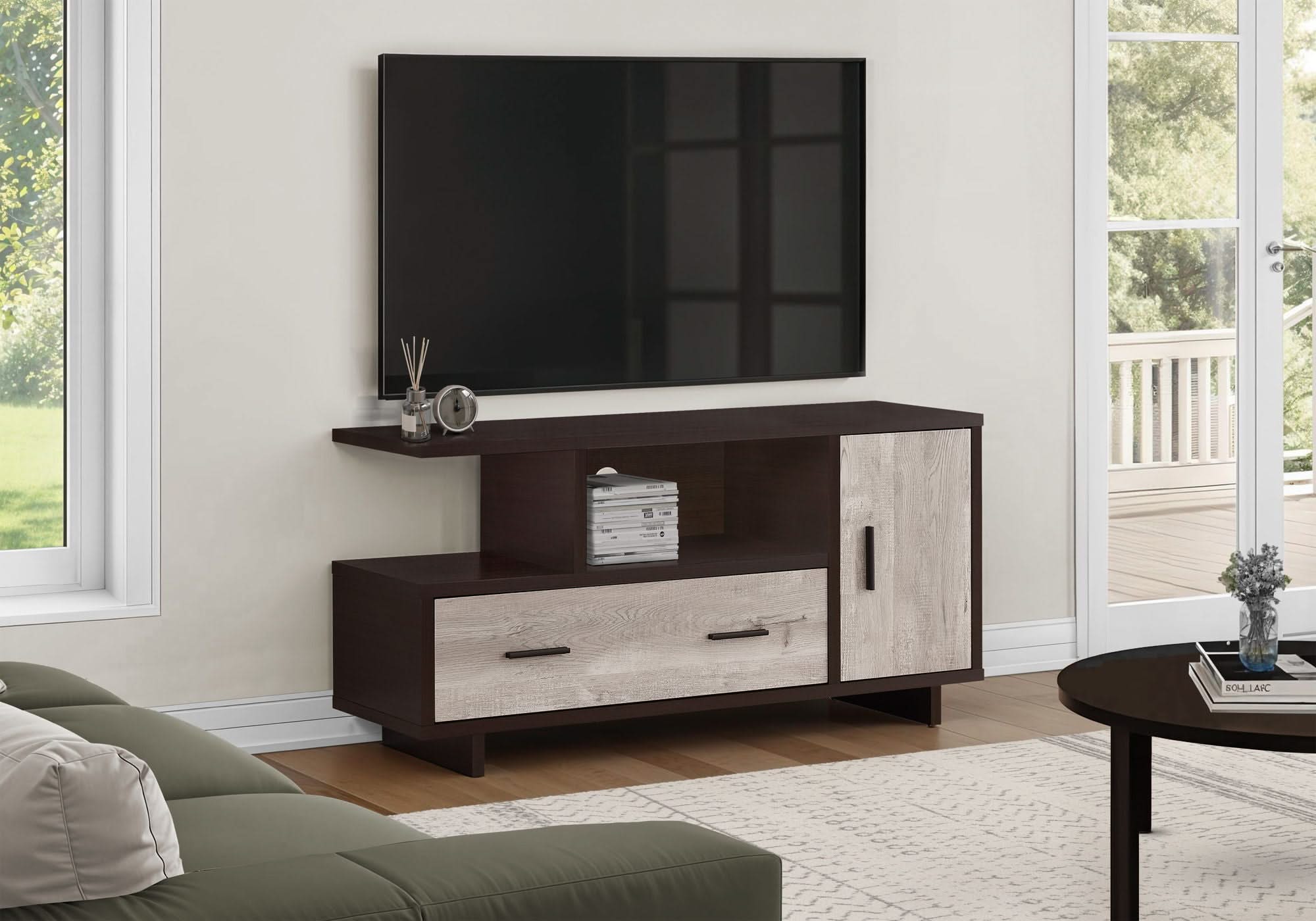 TV Stand, Console, Media Entertainment Center, Storage Cabinet, Drawers, Contemporary & Modern