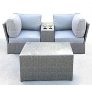 2 Person Sectional Seating Group With Cushions - Gray Mix