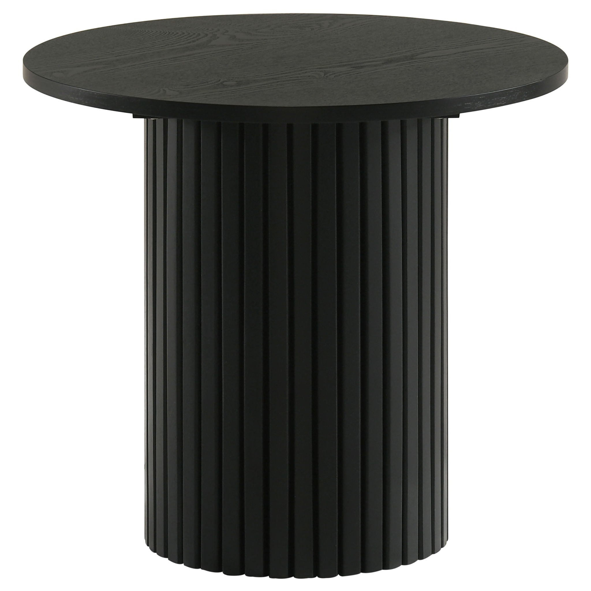 Hamlyn 2-piece Round Fluted Coffee and End Table Set Black