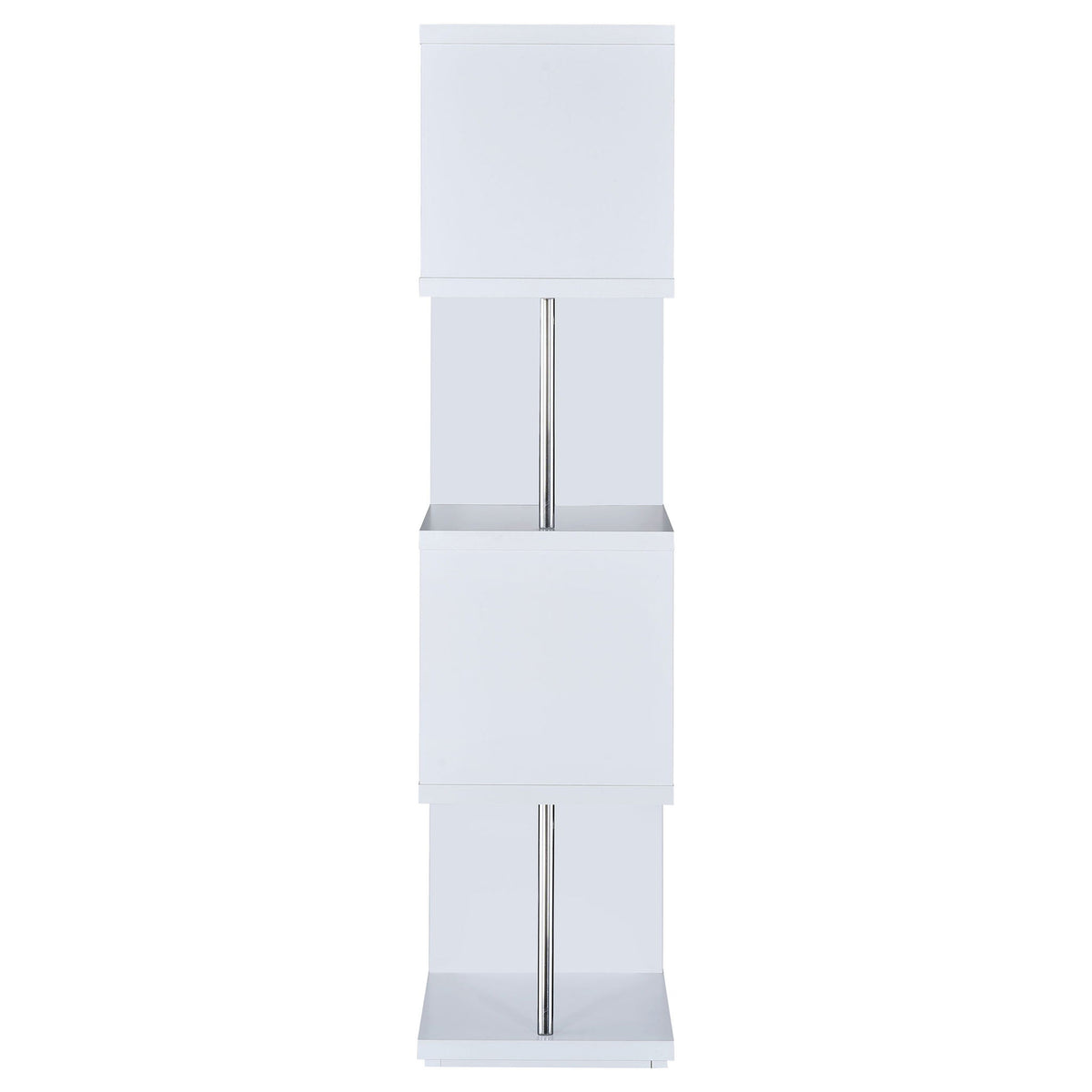 Baxter 67-inch 4-shelf Bookshelf White and Chrome