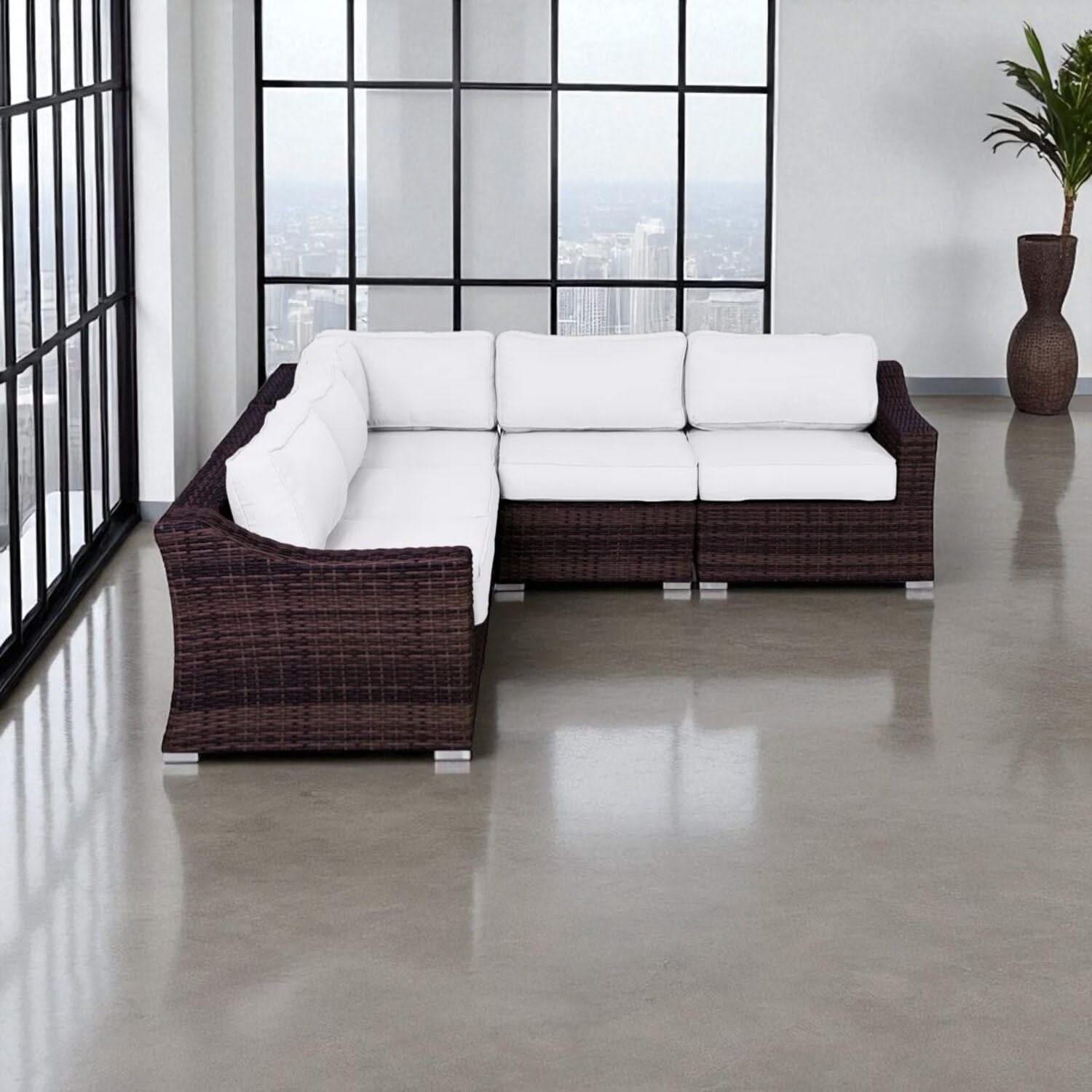 Outdoor Wicker Sofa Seating Group With Cushions