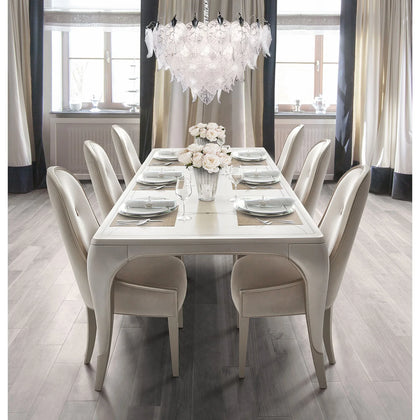 London Place Pearl Cream Modern Glam 7-Piece Rectangular Formal Dining Set