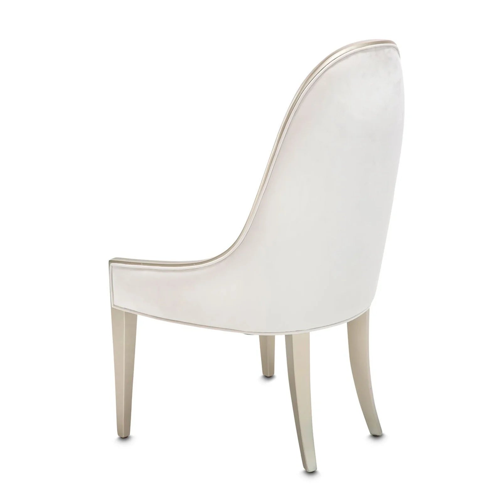 London Place Creamy Pearl Velvet Side Chair with Platinum Accents