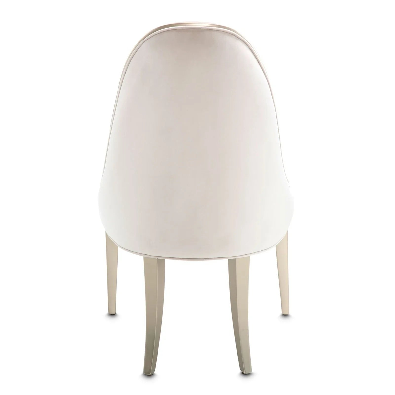 London Place Creamy Pearl Velvet Side Chair with Platinum Accents