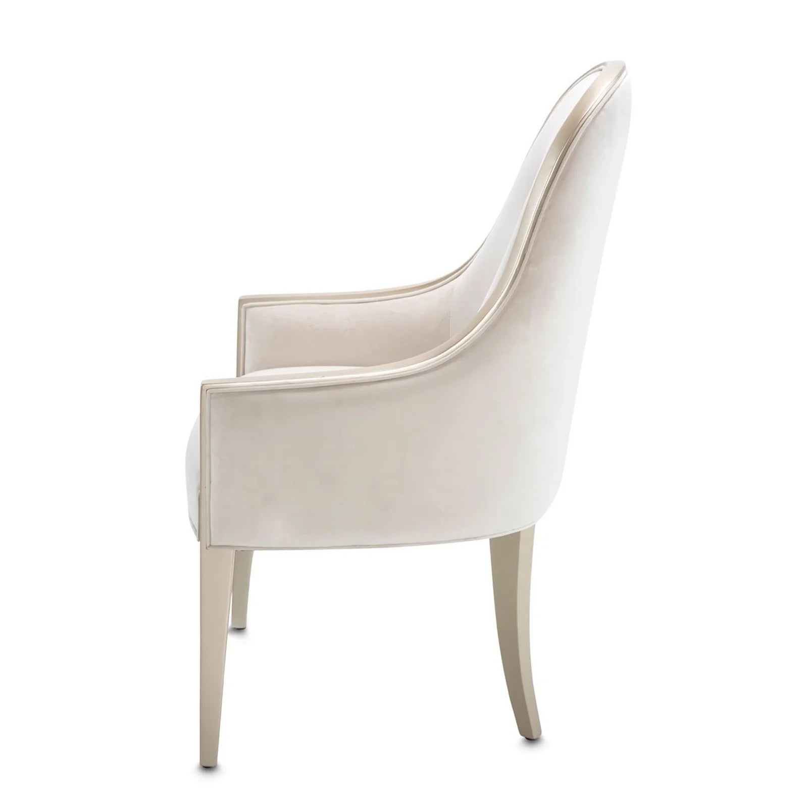 London Place Creamy Pearl Arm Chair with Platinum Accents