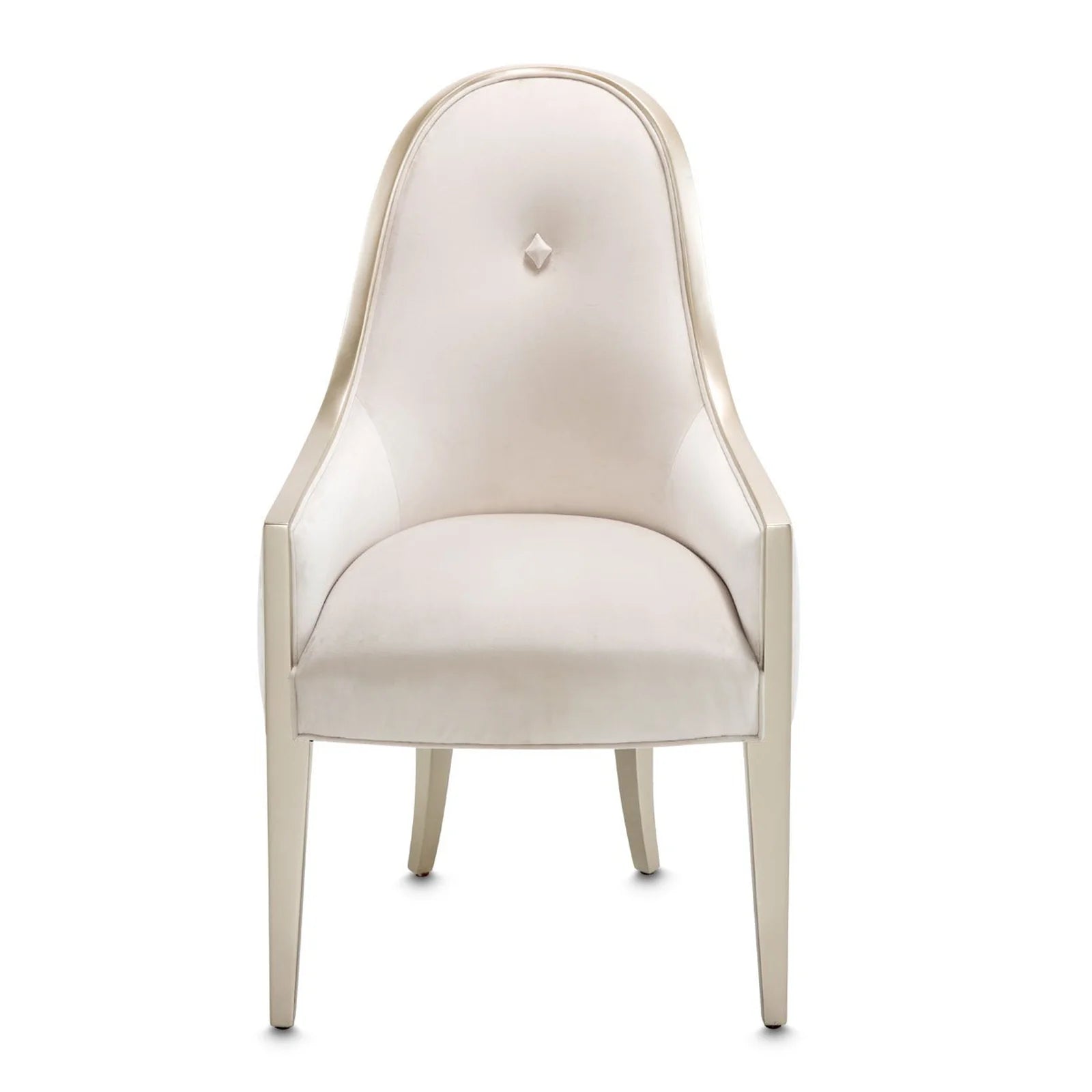 London Place Creamy Pearl Arm Chair with Platinum Accents