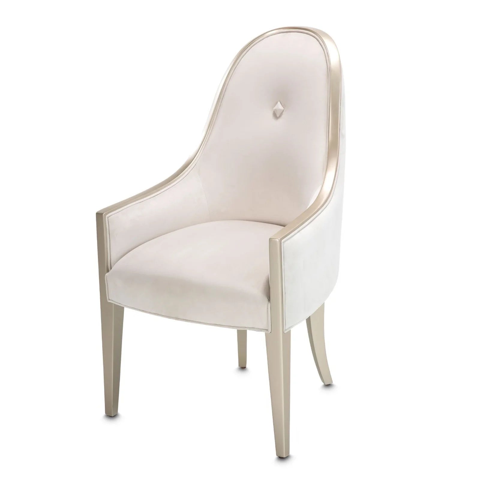 London Place Creamy Pearl Arm Chair with Platinum Accents