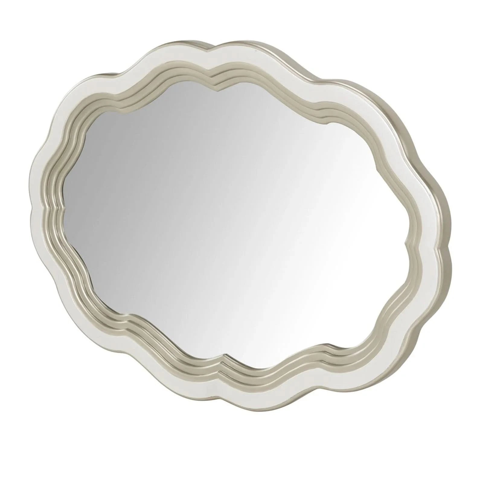 London Place Pearl Cream Modern Glam Wall Mirror