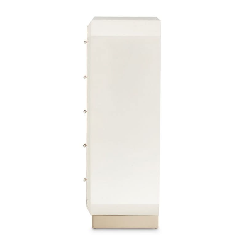 La Rachelle Medium Champagne Modern Glam 5 Drawer Chest