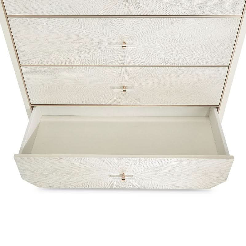 La Rachelle Medium Champagne Modern Glam 5 Drawer Chest