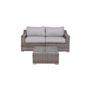 Outdoor Wicker Conversation Set With Cushions, All Weather