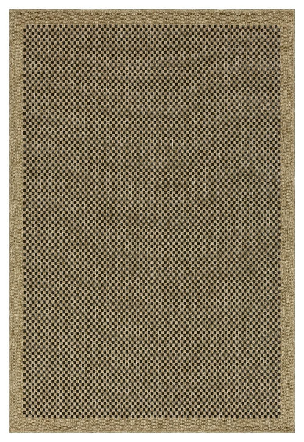 Earth - 5'3" X 7'3" Indoor, Outdoor Area Rug, Polypropylene - Jute / Black