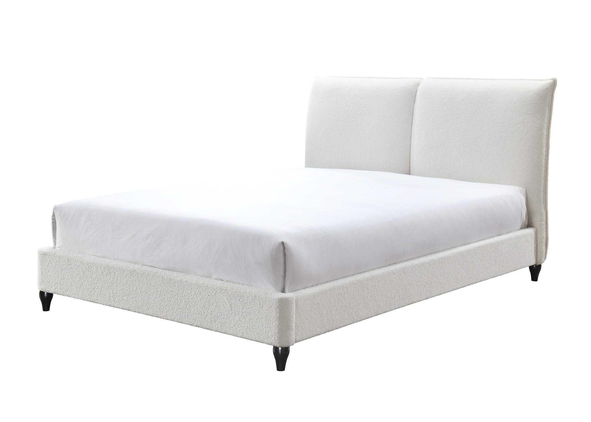 Jenn - Queen Upholstered Bed With Decking Board Set - White