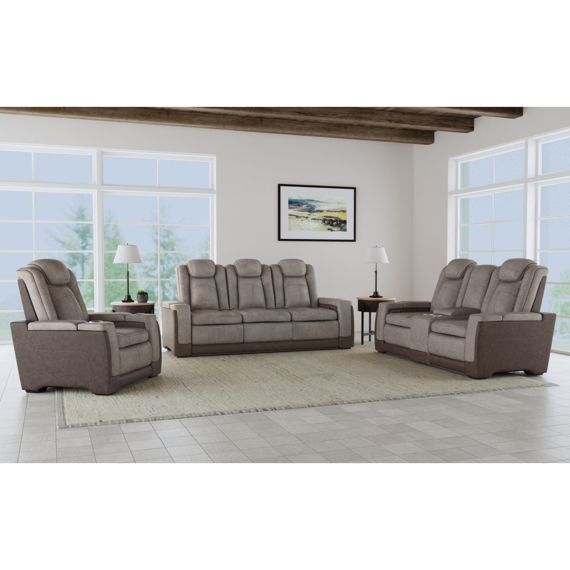 Lantana - Power Motion Loveseat With Power Headrest, LED, And Console