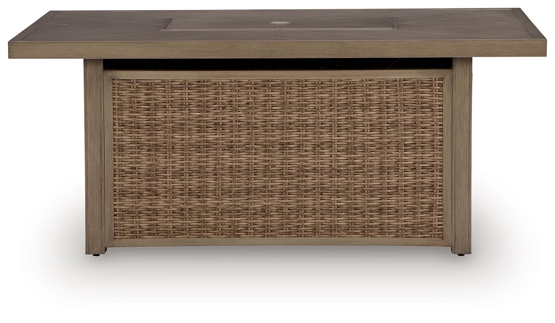 Laguna Heights - Rectangular Fire Pit Table - Beige