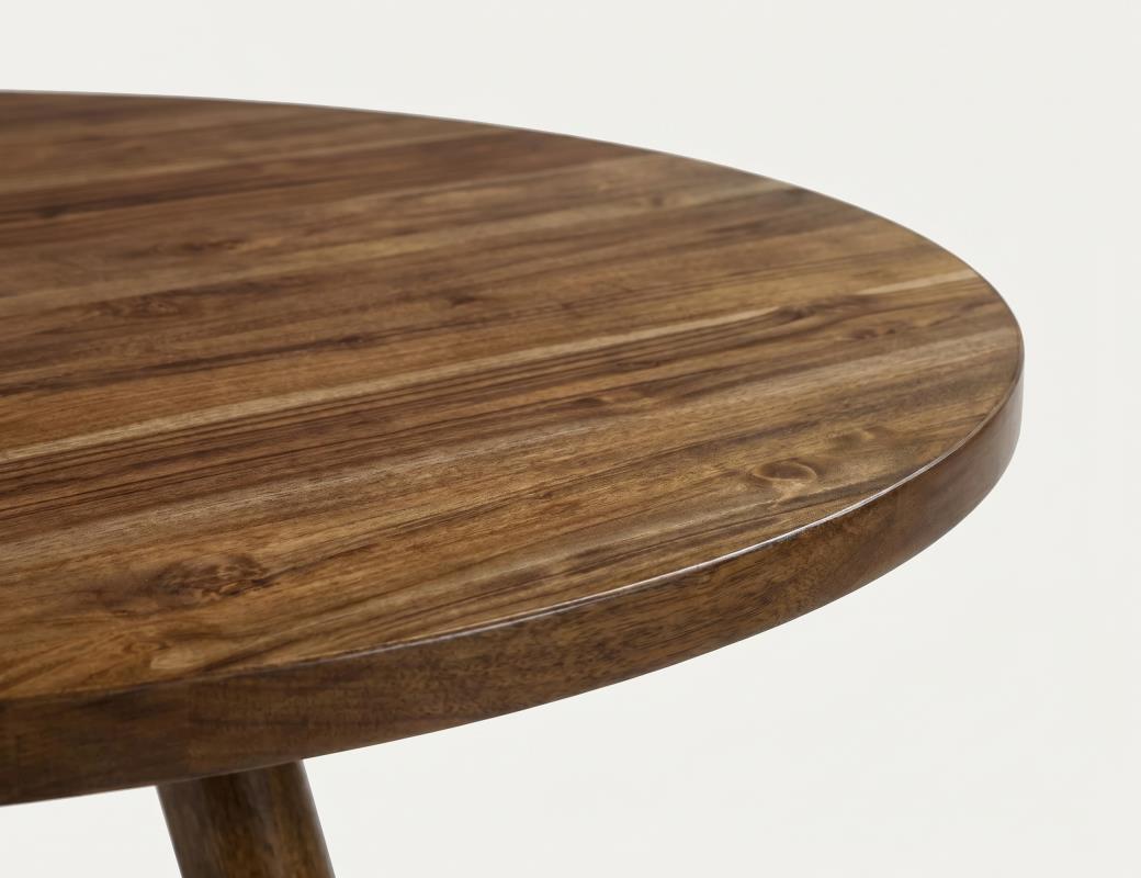 Silver - Round Dining Table - Brown