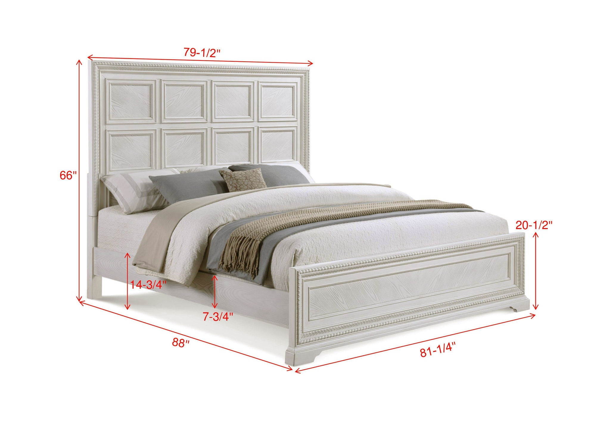 Alexandria - King 4 Piece Bedroom Set - White
