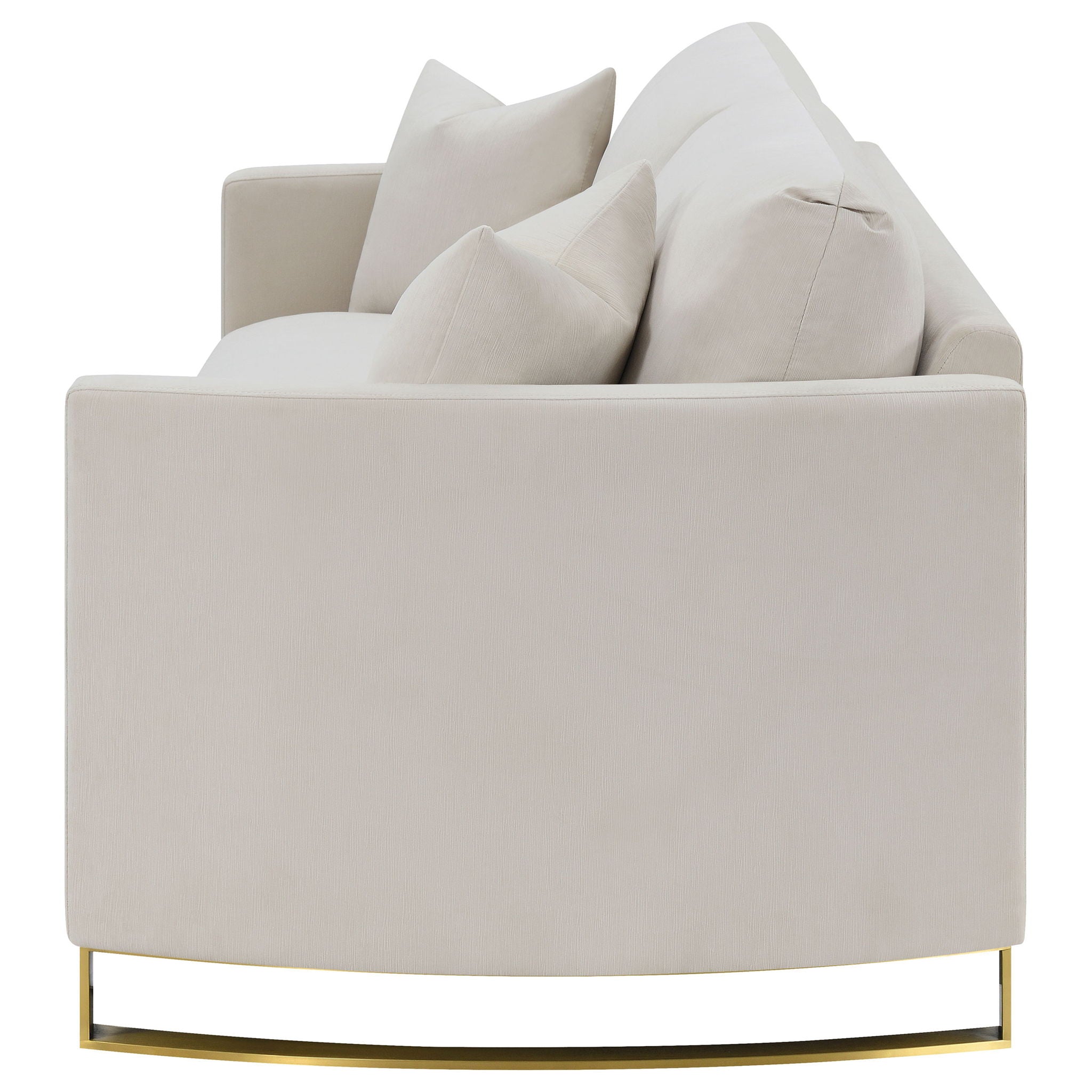 Corliss Upholstered Curved Track Arm Sofa Beige