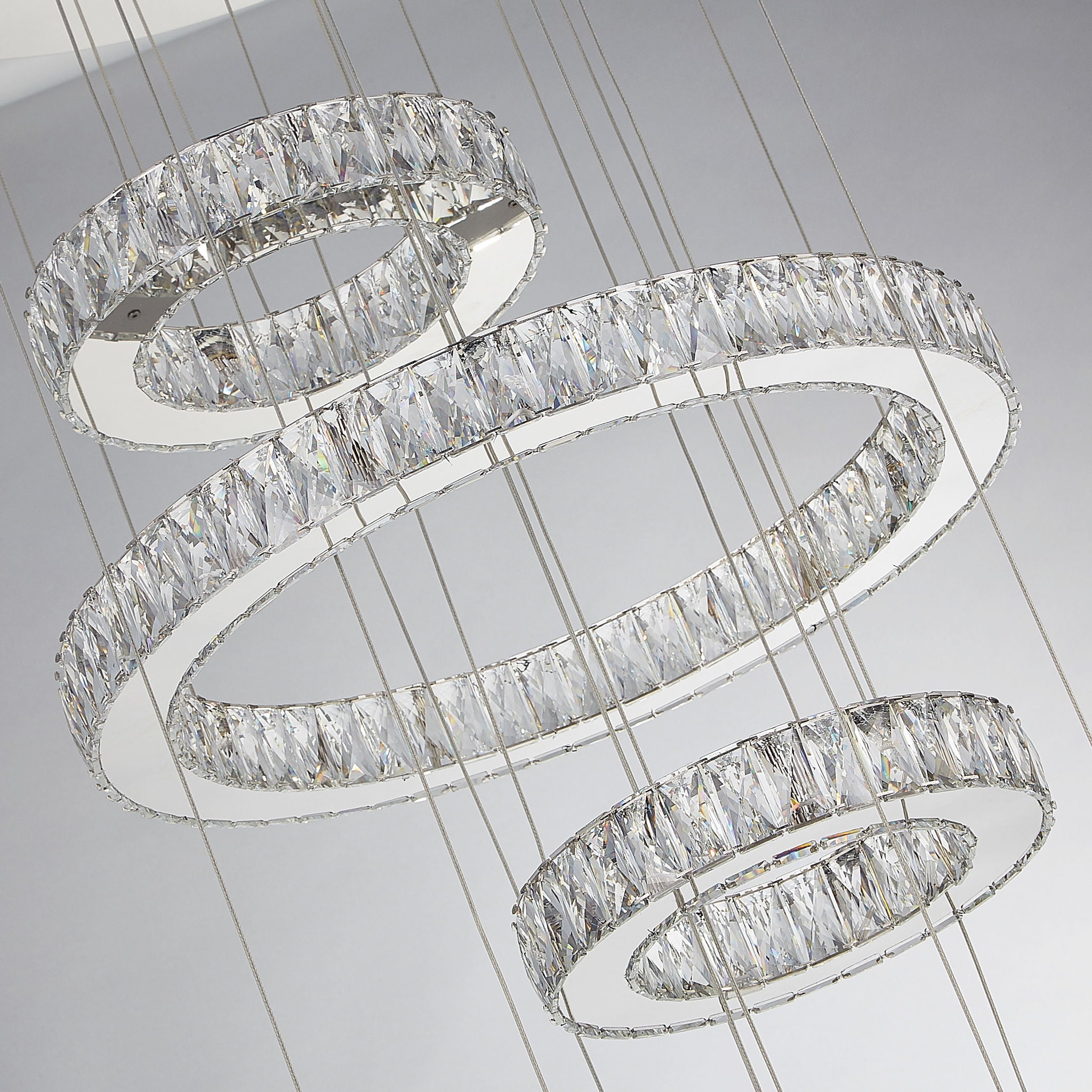 Michael Amini Lighting - Galaxy Modern 49" Crystal Chandelier - Chrome