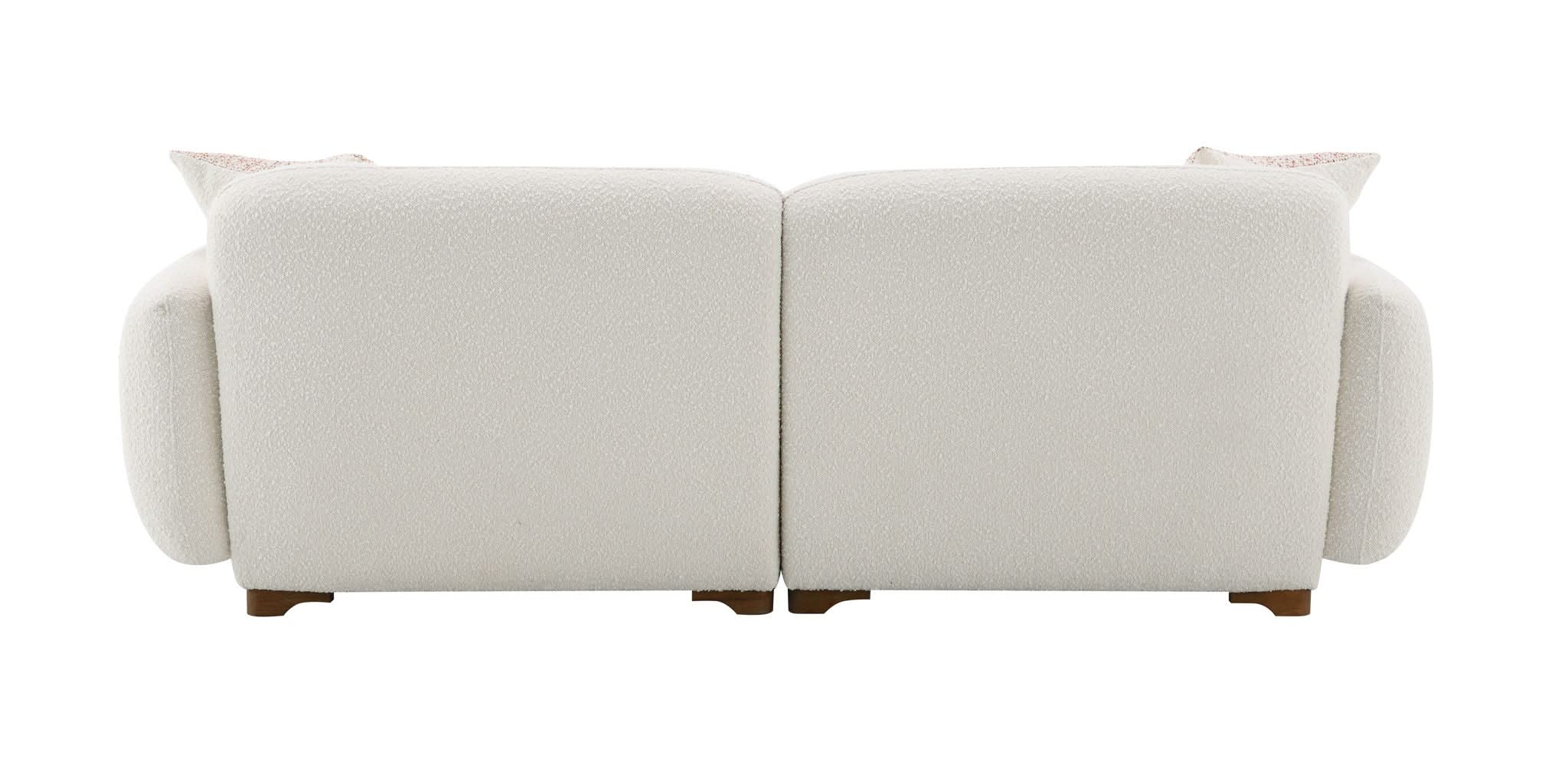 Darius - Boucle Sofa With 2 Toss Pillows - Beige