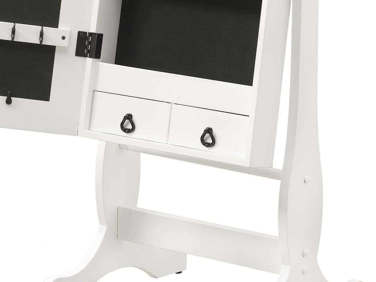 Batista Cheval Mirror with Jewelry Storage White