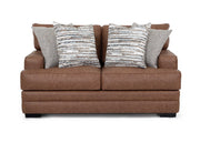 Duvall Saddle Loveseat with Reversible Cushions and Track Arms