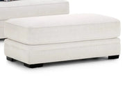 Orlando Snow Ottoman with Plush Cushion and Wood Legs