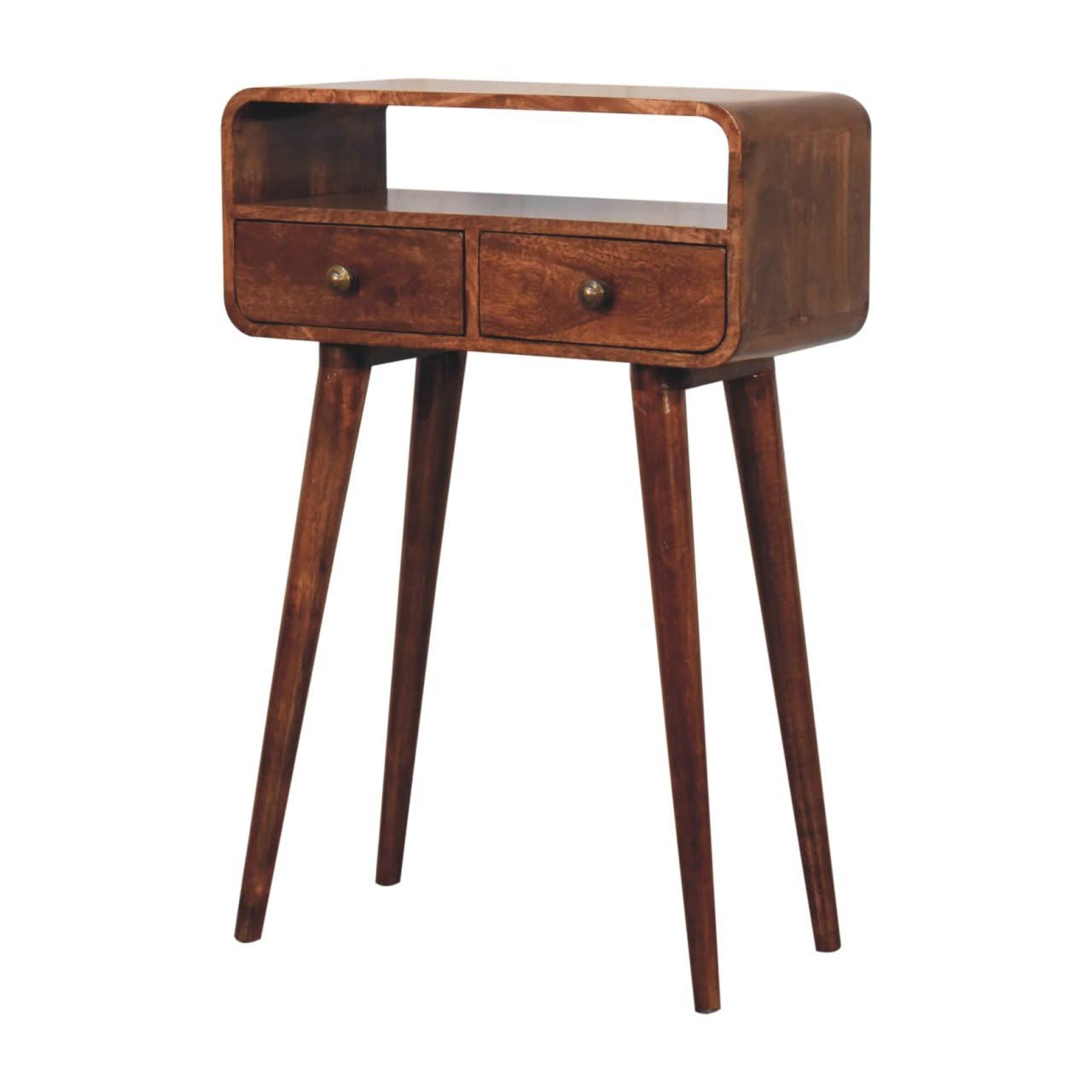 Solid Wood Curved Console Table