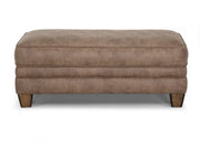 Monaco Rustic Fabric Ottoman with Wooden Legs