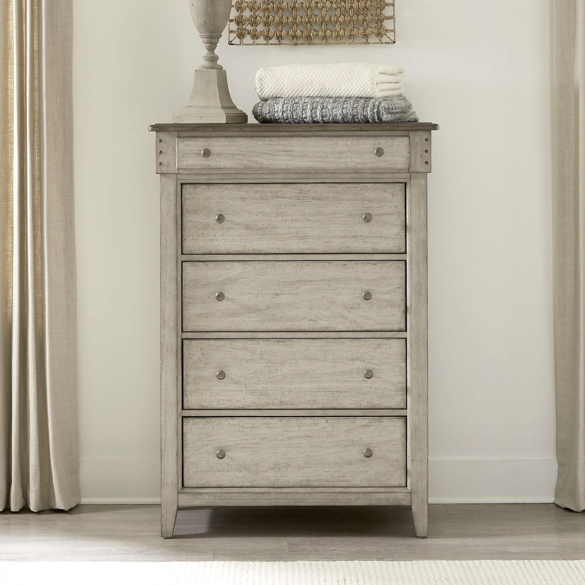 Ivy Hollow - 5 Drawer Chest - Weathered Linen / Dusty Taupe