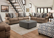 Kemp Hazelnut Sofa and Loveseat with Rolled Arms