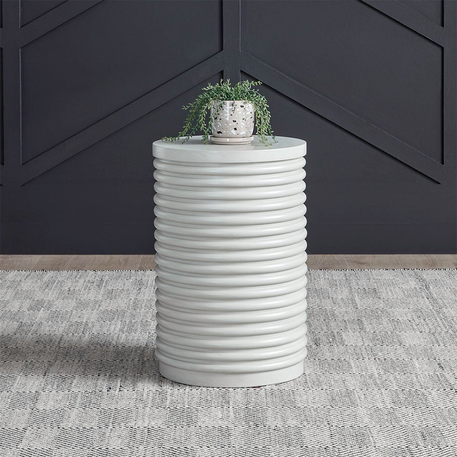 Berkley Square - Round Chairside Table - Linen & Khaki