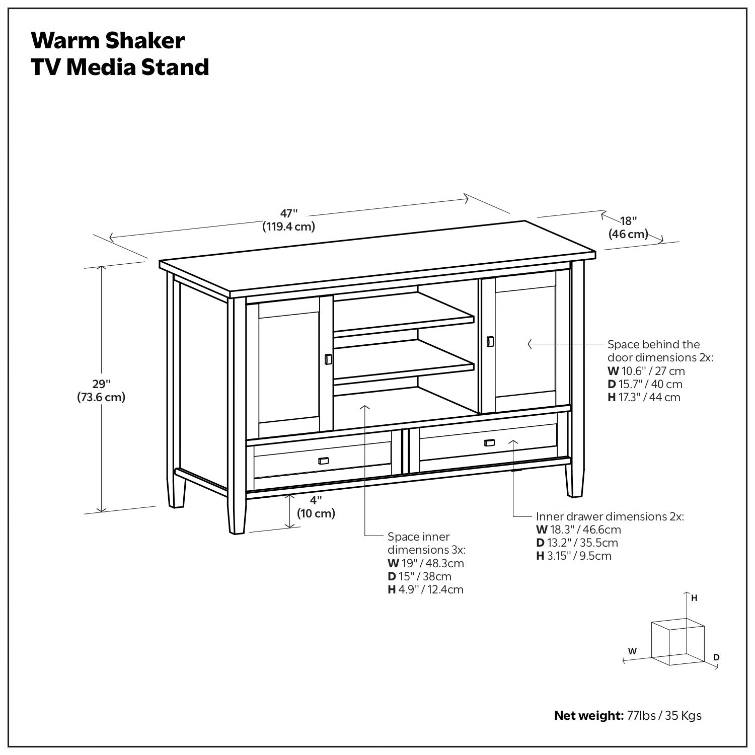 Warm Shaker - TV Media Stand Handcrafted