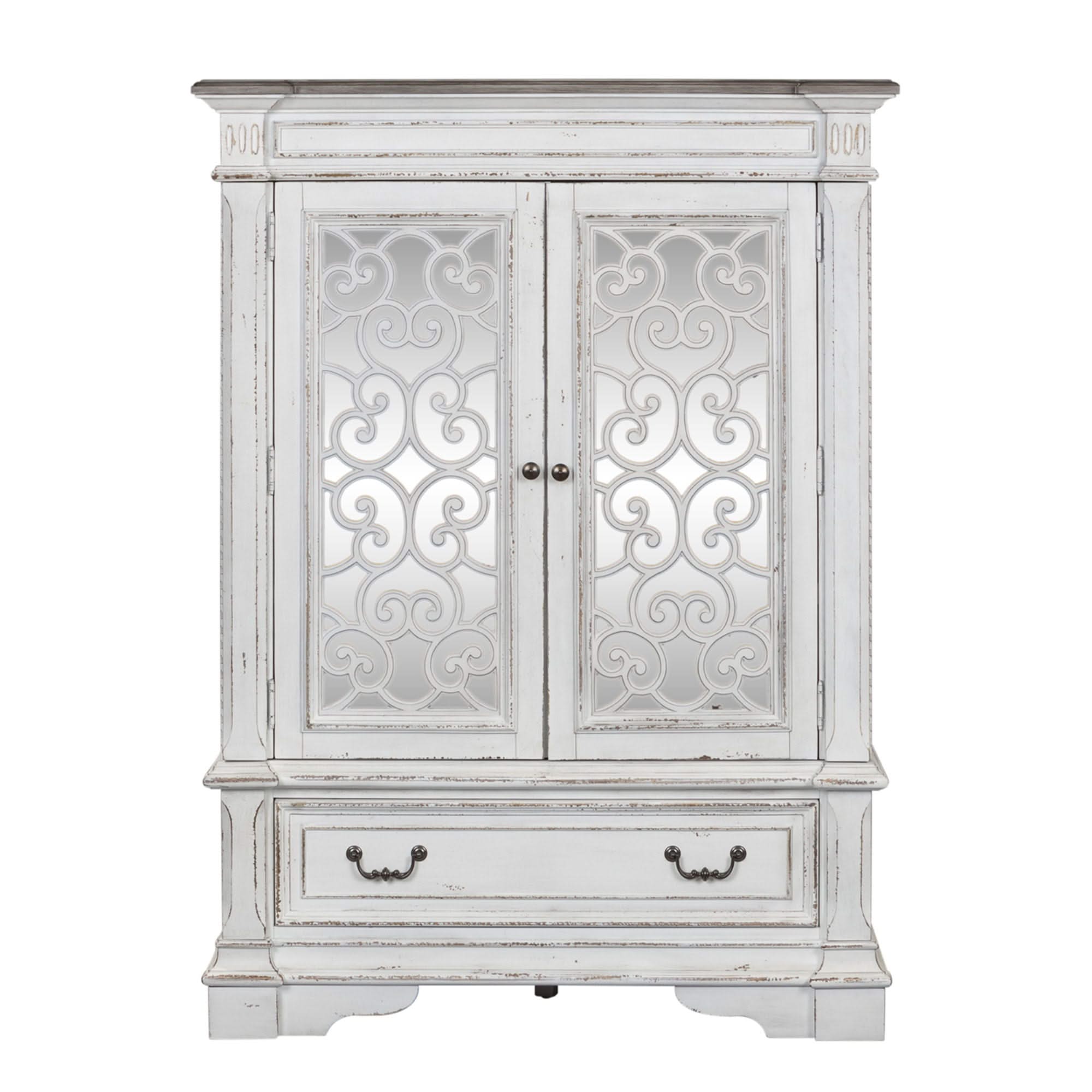 Abbey Park - Mirrored Door Chest - Antique White