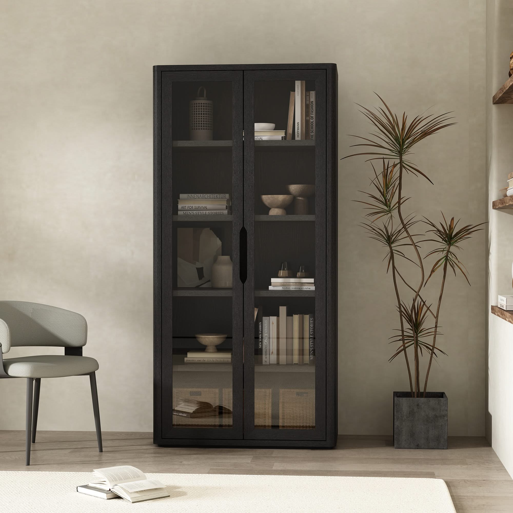 Rivington - Bookcase Cabinet With Glass Doors