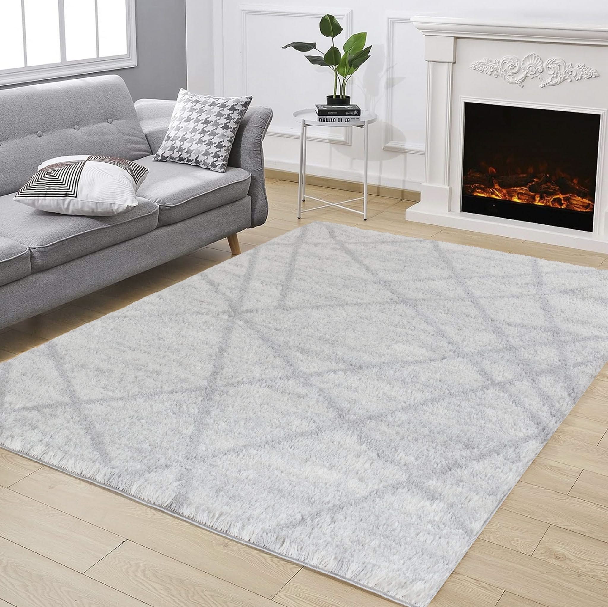 Loft Shag - 5' 3" X 7' Polypropylene, Shaggy Area Rug - Gray