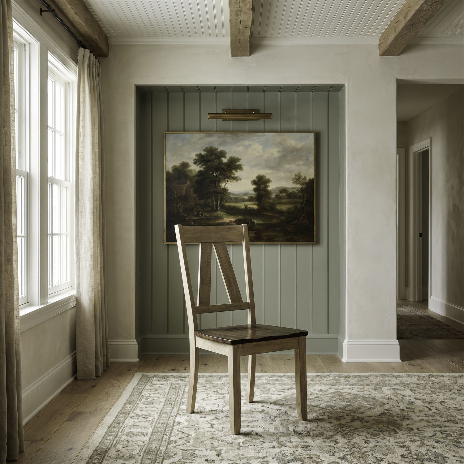 Lindsey Farm - Splat Back Side Chair - Natural & Brown