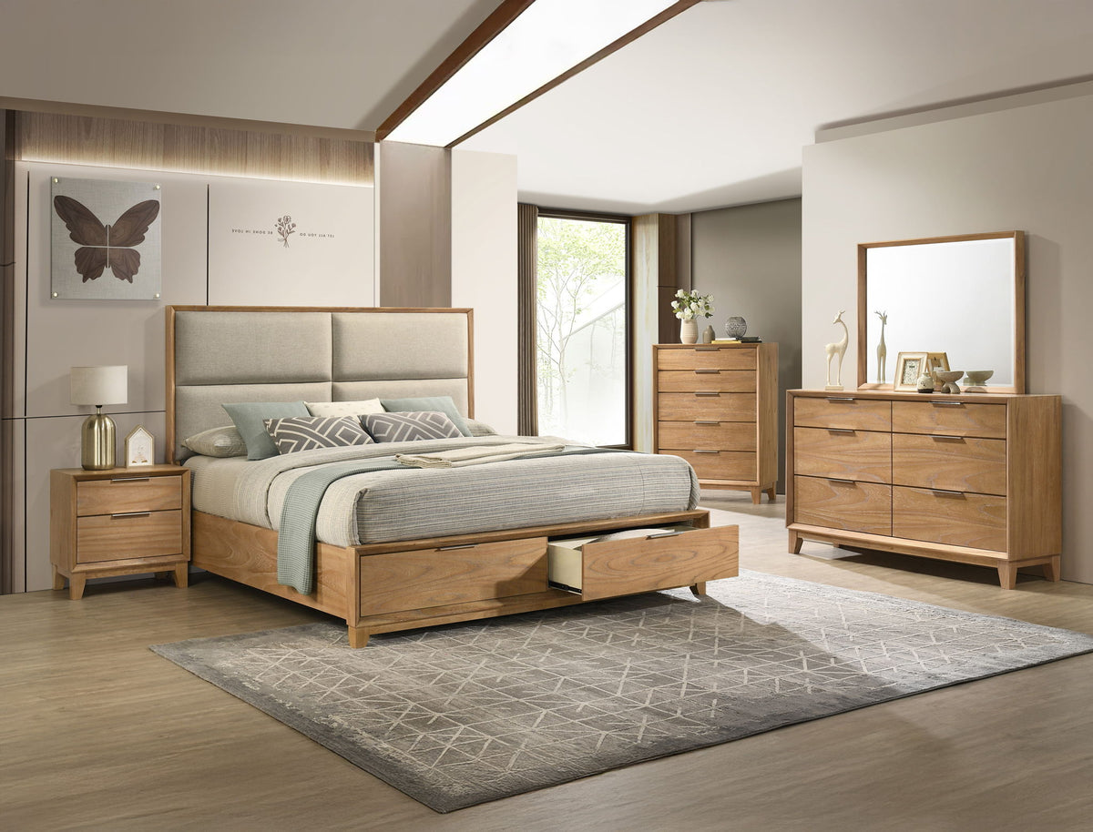 Florian - Queen Platform Storage Bed - Natural
