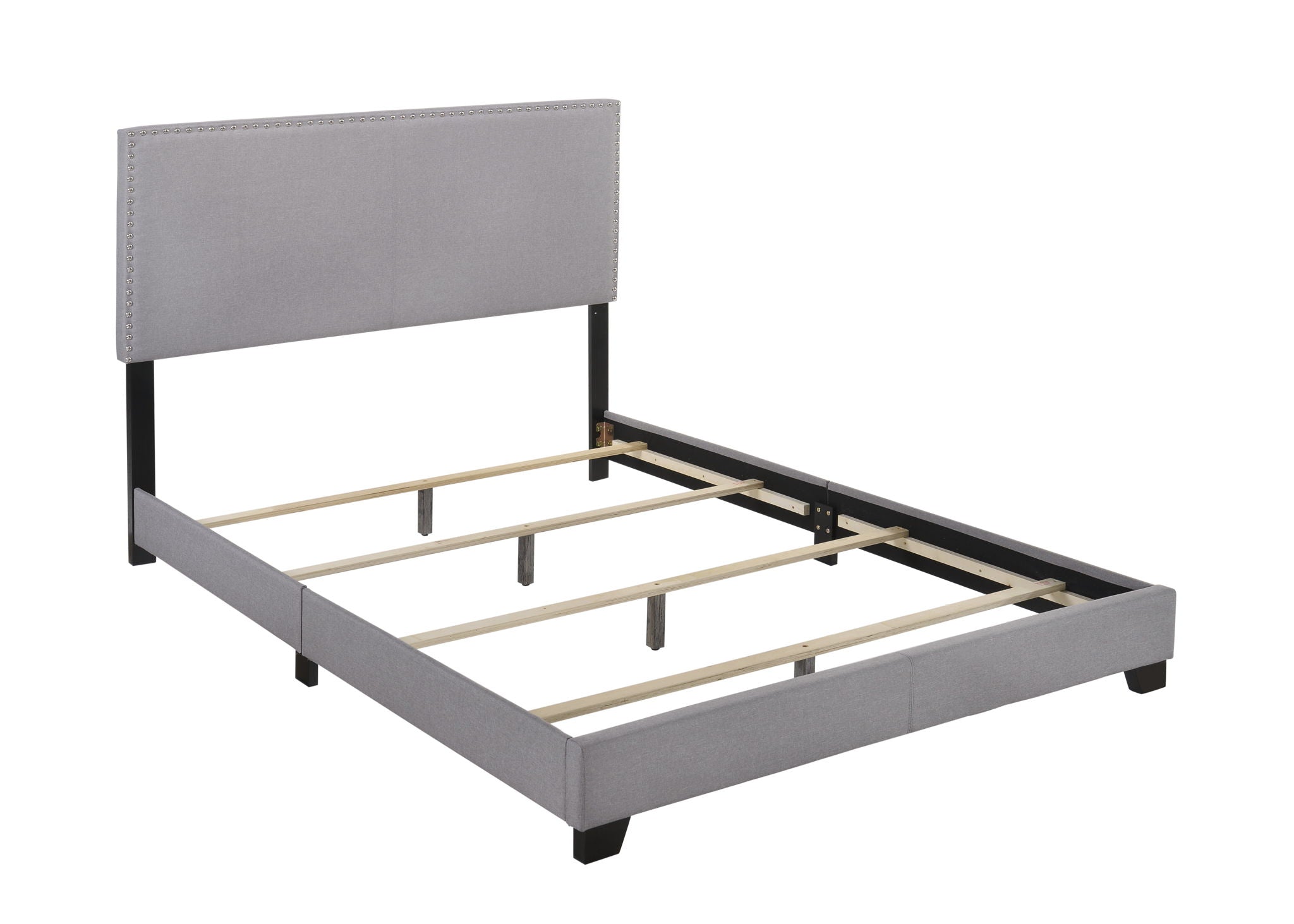 Erin - Queen Nailhead Bed - Gray