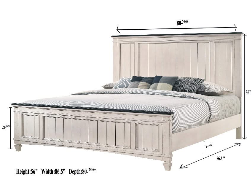 Sawyer - King 5 Piece Bedroom Set - Antique White