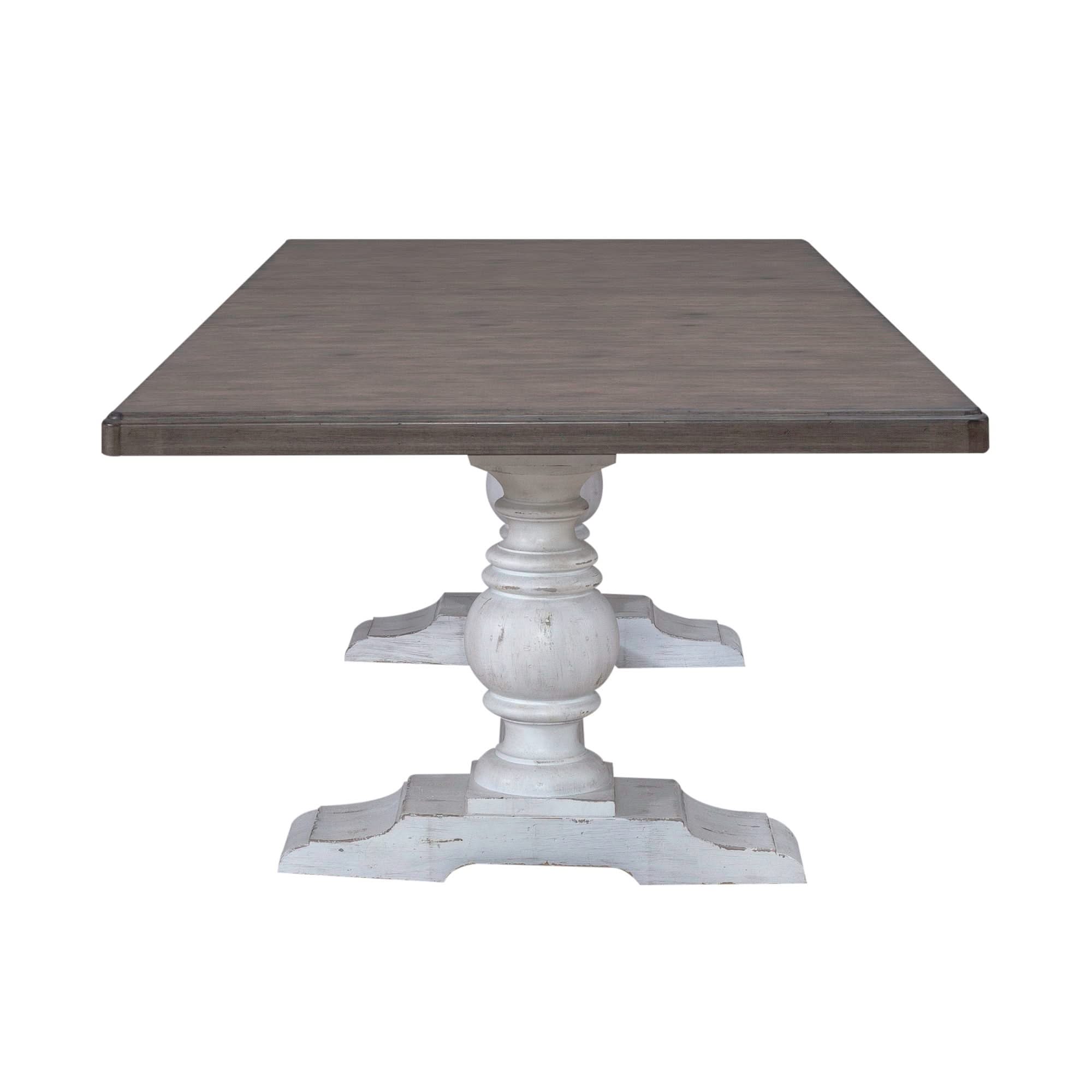 River Place - Trestle Table - Riverstone White & Tobacco