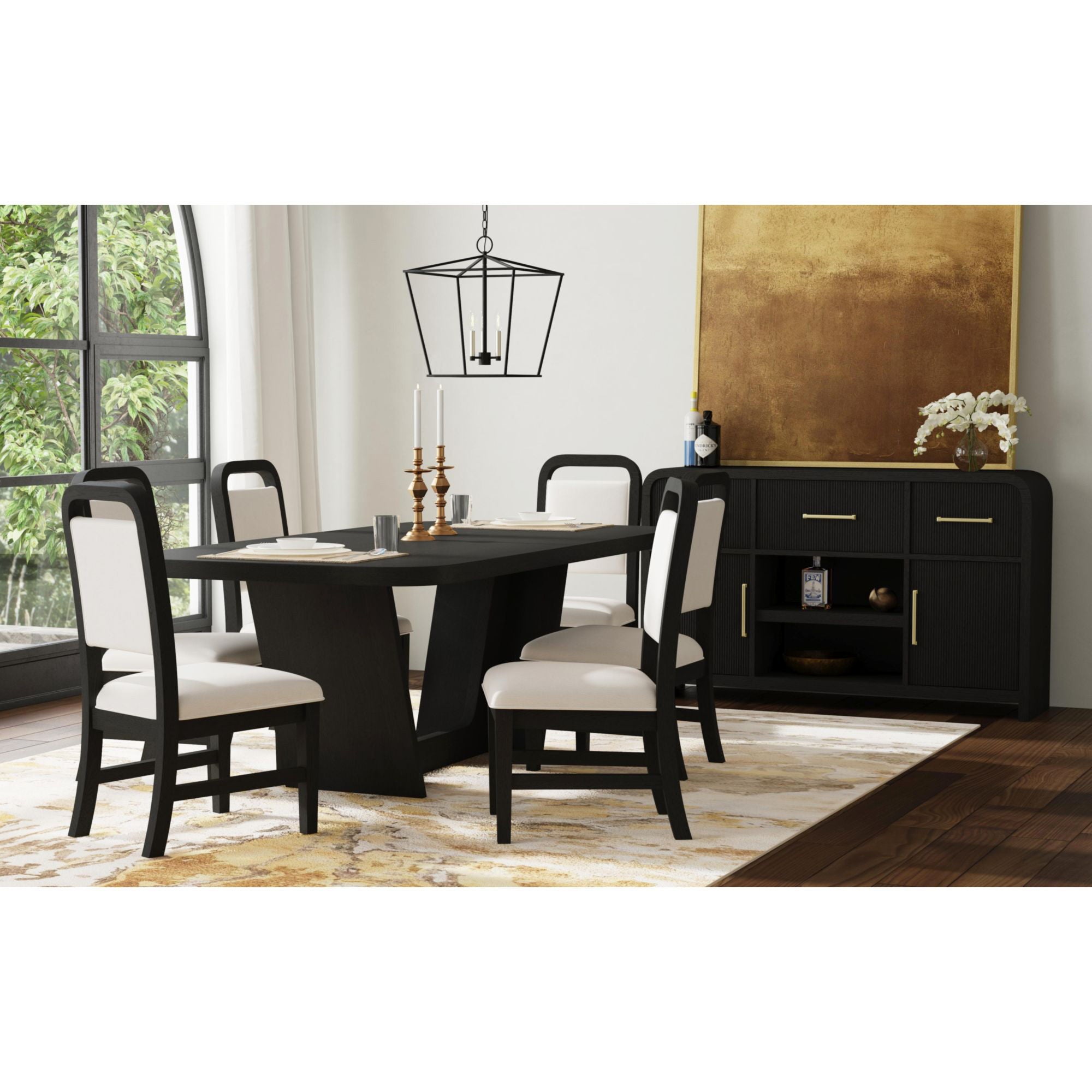 Ridgemont - Fabric Dining Side Chair (Set of 2) - White / Black With Grain