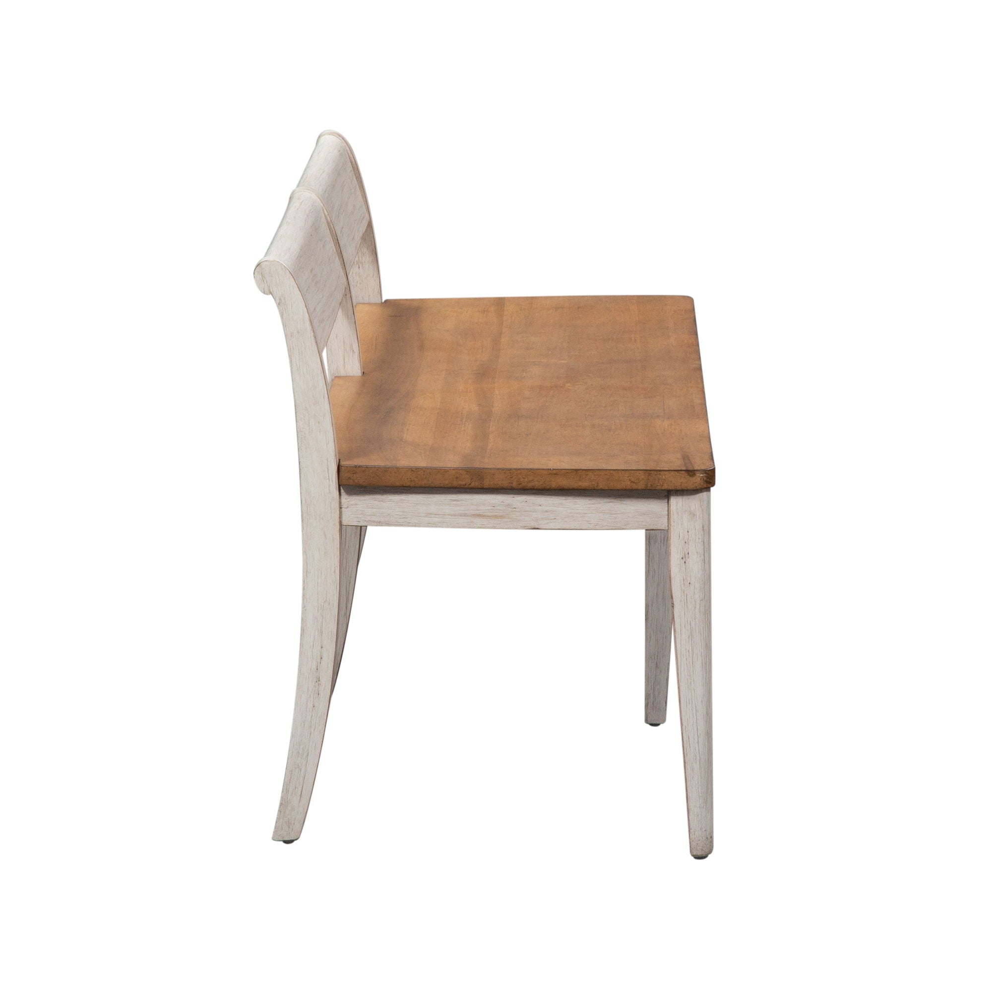 Farmhouse Reimagined - Bench - Antique White / Chestnut Tops