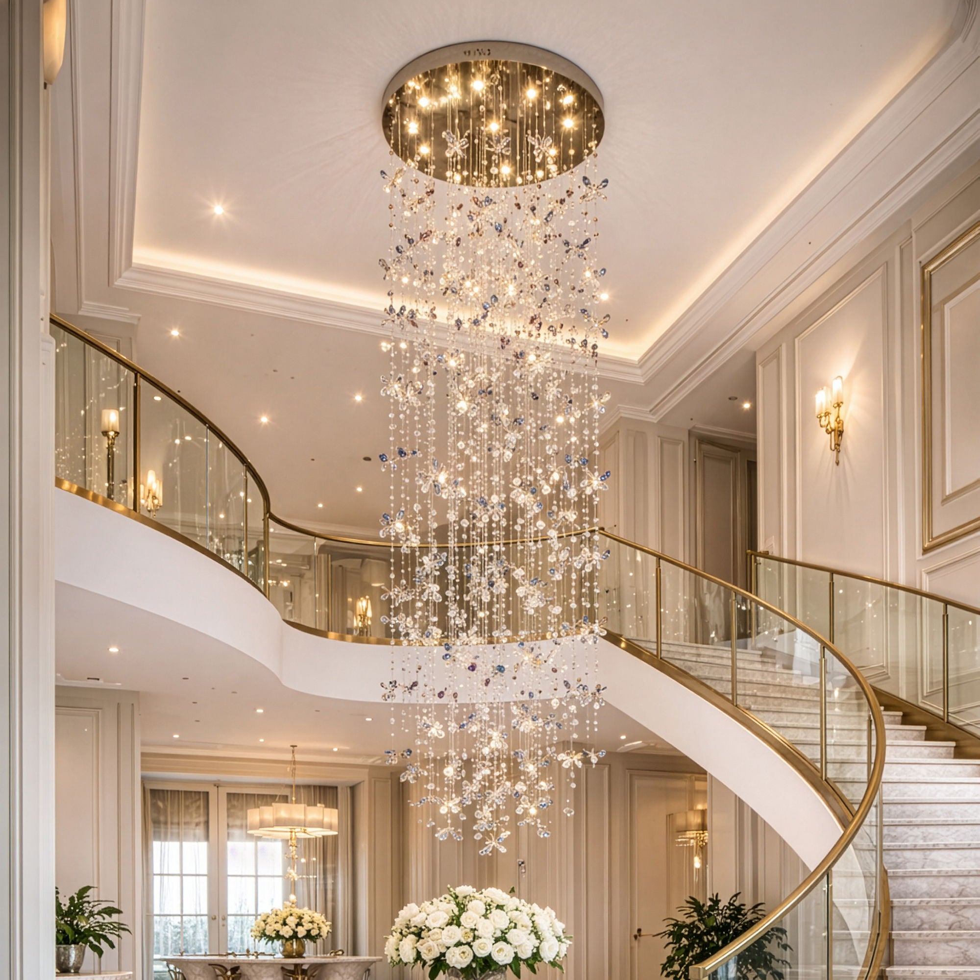 Michael Amini Lighting - Wings Of Color Crystal LED Chandelier - Clear