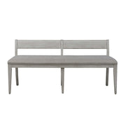 Farmhouse Reimagined - Upholstered Bench - Antique White / Chestnut Tops