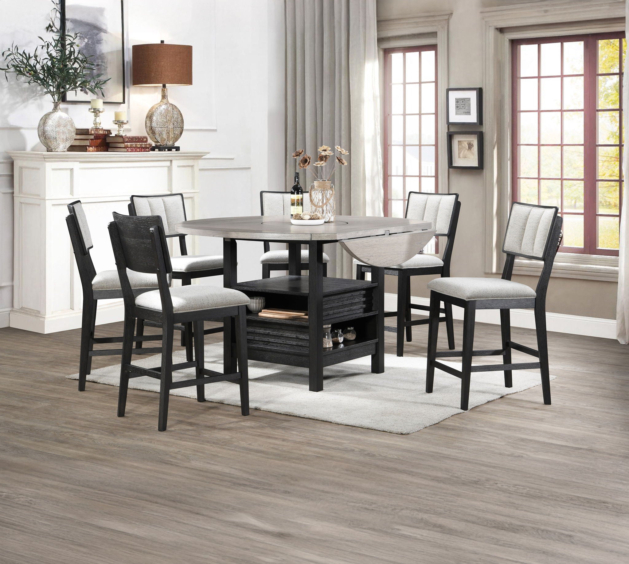 Cline - Counter Height Chair (Set of 2) - Charcoal / Gray
