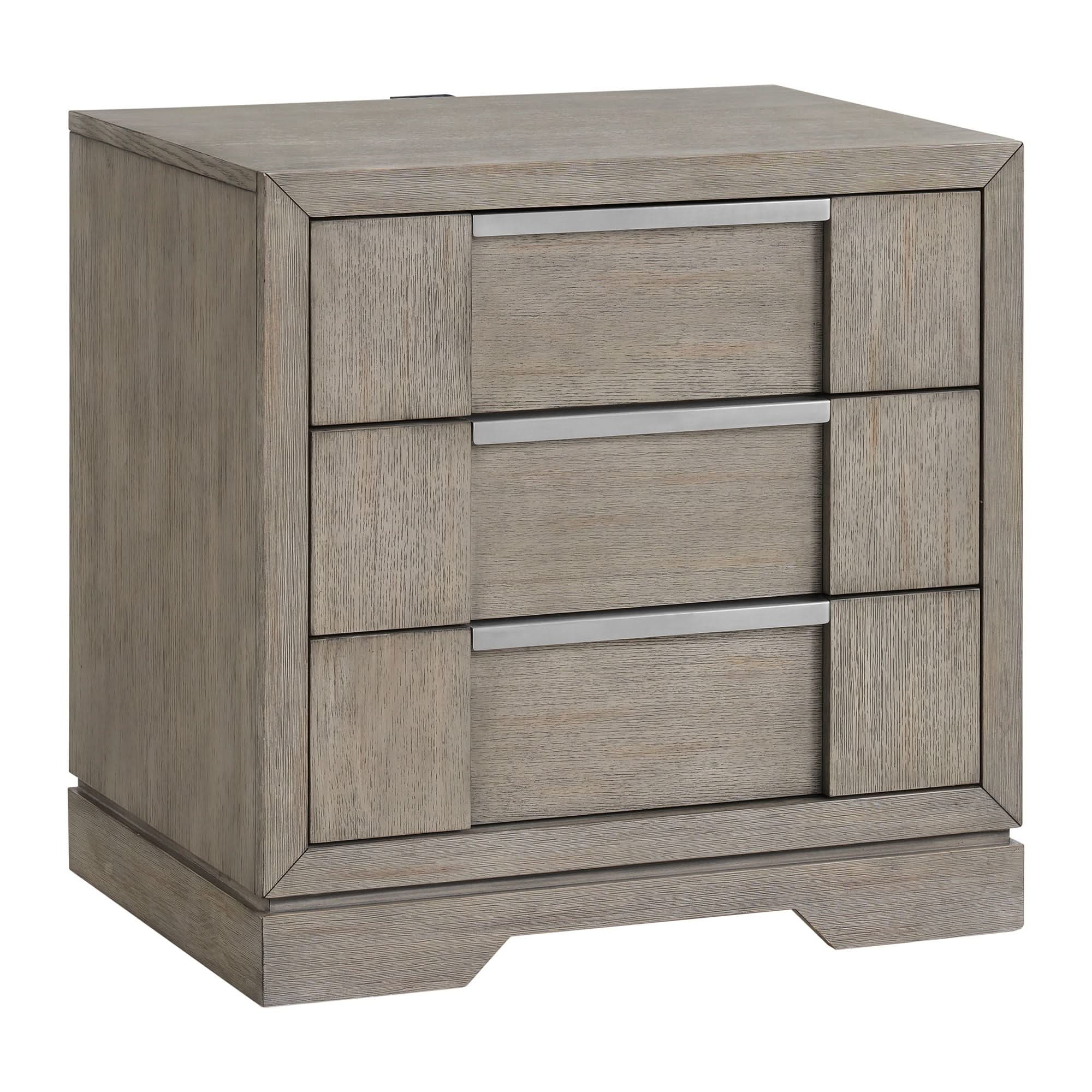 Kelis - 4 Piece Bedroom Set With Queen Panel Bed And LED - Gray