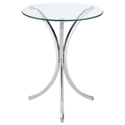 Eloise Round Glass Top Accent Side Table Chrome