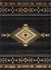 Tribes - 7'10" X 10'3" Southwest Area Rug - Black