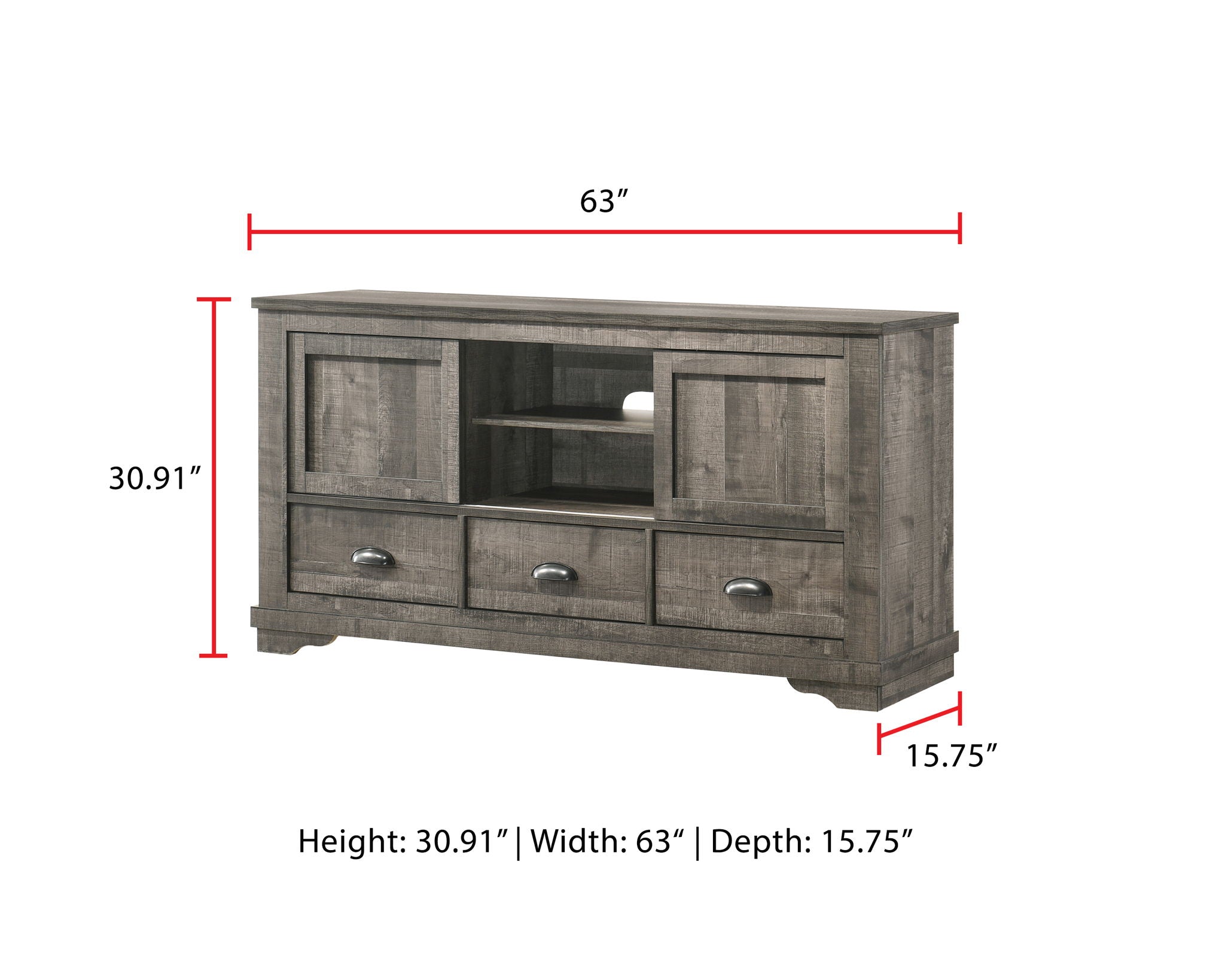 Coralee - TV Stand - Dark Gray